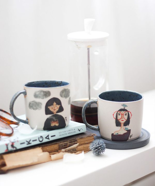 Gözlemci Kuş Stoneware Kupası - Görsel 3